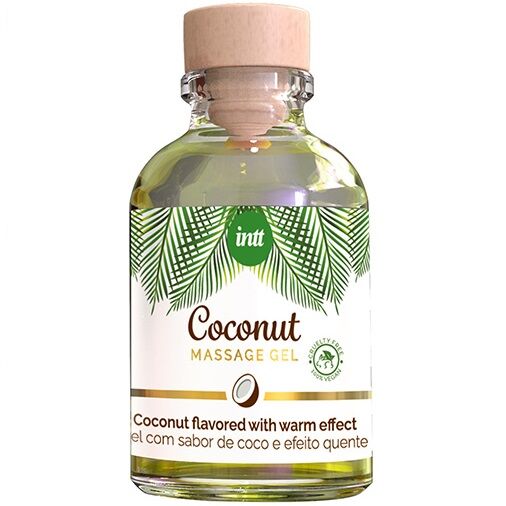 INTT – GEL DE MASSAGEM VEGANO COM SABOR DE COCO E EFEITO DE AQUECIMENTO