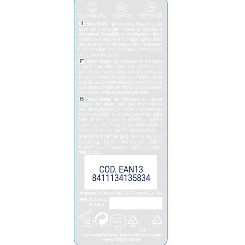 CONTROLE – 2 EM 1 MASSAGEM E PRAZER DOCE DE MADAGASCAR 200 ML