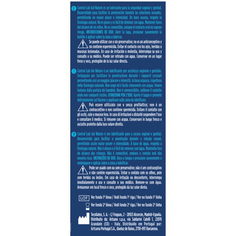 CONTROL – LUBRIFICANTE EM GEL NATURAL 75 ML