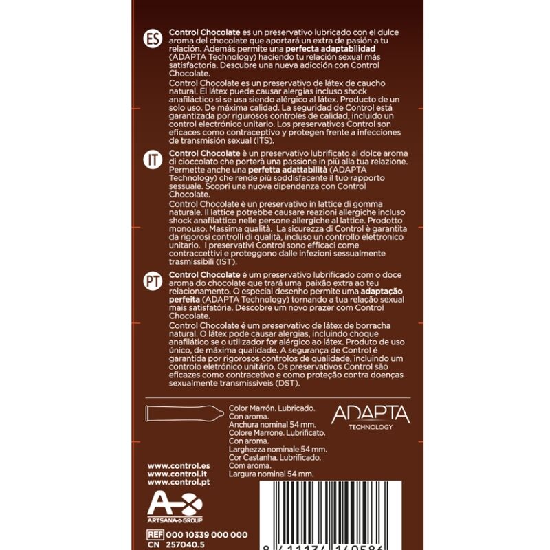 CONTROLE – CAMISINHAS DE CHOCOLATE ADAPTA 12 UNIDADES