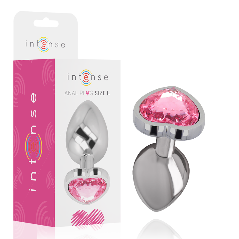 INTENSE – PLUG ANAL DE METAL DE ALUMÍNIO ROSA EM FORMATO DE CORAÇÃO TAMANHO G