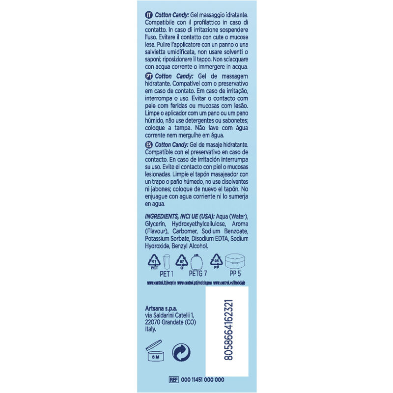 CONTROL – GEL DE MASSAGEM ALGODÃO DOCE 3 EM 1 200 ML