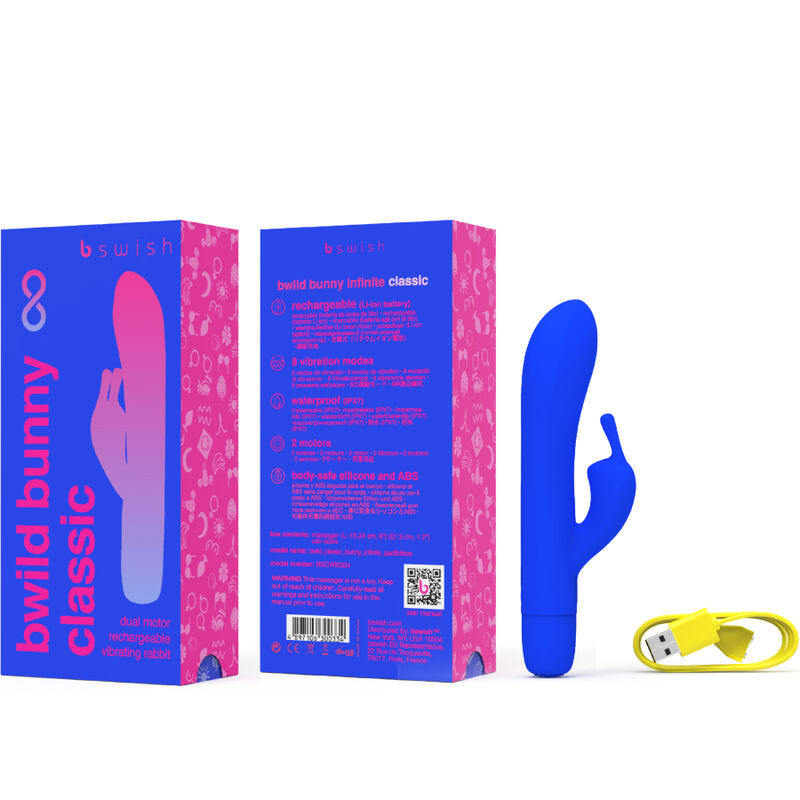 B SWISH - BWILD BUNNY INFINITE CLASSIC VIBRADOR RECARREGÁVEL DE SILICONE AZUL - Image 3