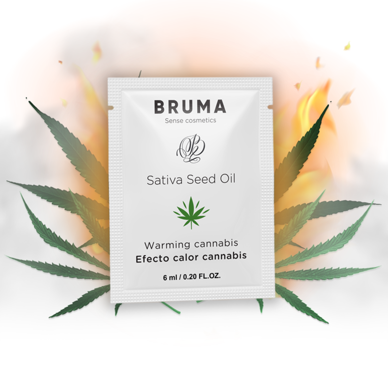 BRUMA – GEL DESLIZANTE COM ÓLEO DE SEMENTE DE SATIVA, SABOR AQUECEDOR DE CANNABIS, 6 ML