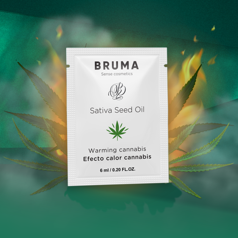BRUMA - GEL DESLIZANTE COM ÓLEO DE SEMENTE DE SATIVA, SABOR AQUECEDOR DE CANNABIS, 6 ML - Image 3