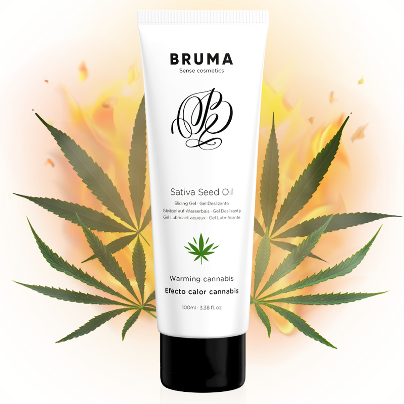 BRUMA - GEL DESLIZANTE COM ÓLEO DE SEMENTE DE SATIVA, SABOR AQUECEDOR DE CANNABIS, 100 ML - Image 3