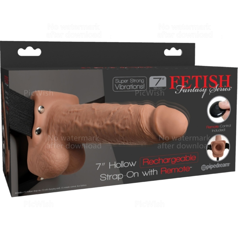 SÉRIE FETISH FANTASY – ARNÊS AJUSTÁVEIS, PÊNIS REALISTA COM TESTÍCULOS, RECARREGÁVEL E VIBRADOR, 17,8 CM