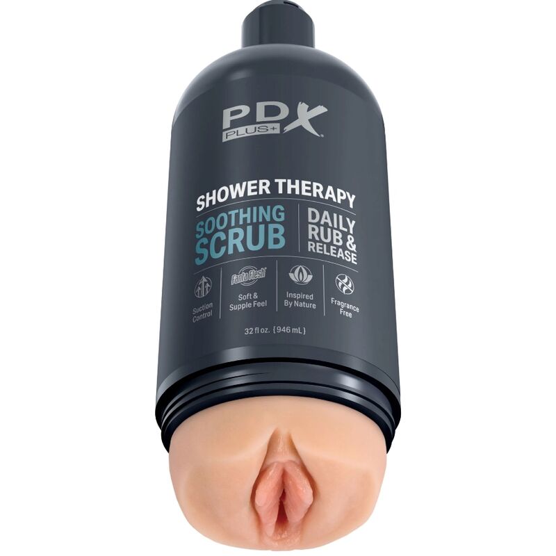 PDX PLUS – STROKER MASTURBATOR COM DESIGN DE FRASCO DISCRETO E SHAMPOO ESFOLIANTE SUAVIZANTE