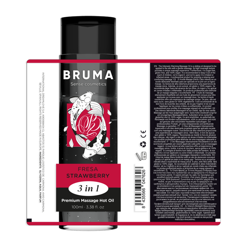 BRUMA - ÓLEO DE MASSAGEM QUENTE PREMIUM MORANGO 3 EM 1 - 100 ML - Image 6