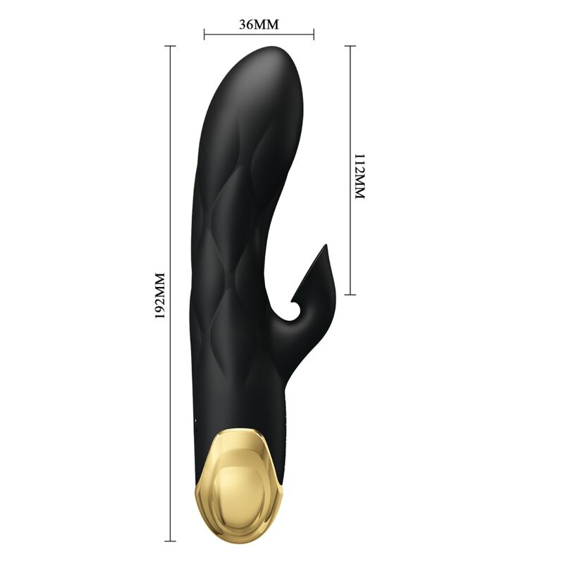 PRETTY LOVE - VIBRADOR DE LUXO RECARREGÁVEL PRETO COM DETALHES EM OURO - Image 4