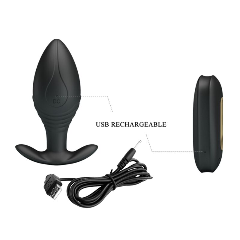 PRETTY LOVE - REGINA PLUG ANAL VIBRADOR RECARREGÁVEL PRETO - Image 10