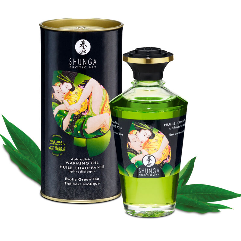 SHUNGA – ÓLEO DE MASSAGEM COM EFEITO CALORANTE DE CHÁ VERDE ORGÂNICO 100 ML
