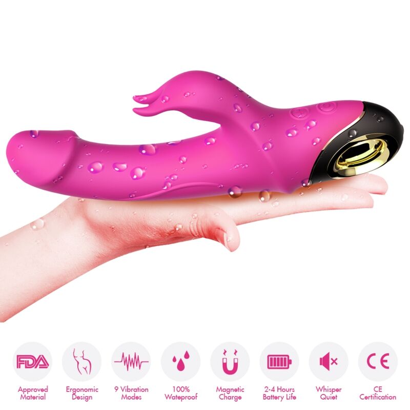 ARMONY - VIBRADOR DILDO METEROR RABBIT ROTATOR FÚCSIA - Image 3