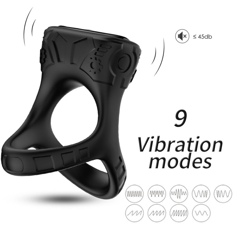 ARMONY - VIBRADOR DE ANEL E MULTIPOSIÇÃO PRETO