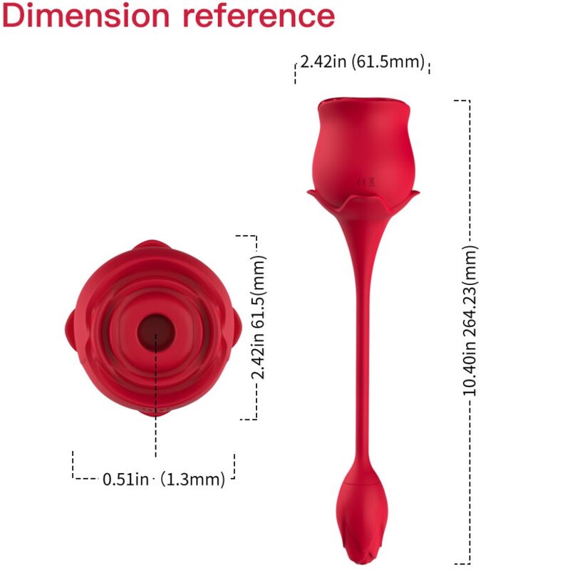 ARMONY - SUTOR DE CLITÓRIS ROSA E VIBRADOR COM 10 MODOS VERMELHO - Image 4