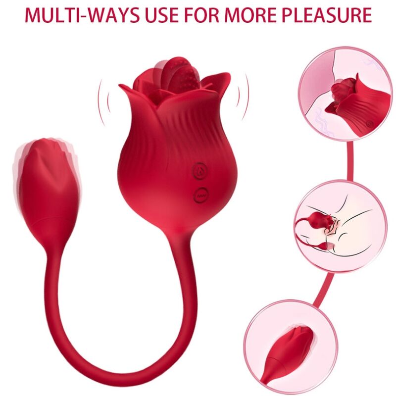 ARMONY – VIBRADOR ESTIMULADOR DE CLITÓRIS ROSA COM CAUDA, 10 MODOS, VERMELHO