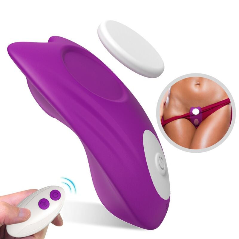 ARMONY – CALCINHA VESTÍVEL BORBOLETA COM VIBRADOR E CONTROLE REMOTO ROXA