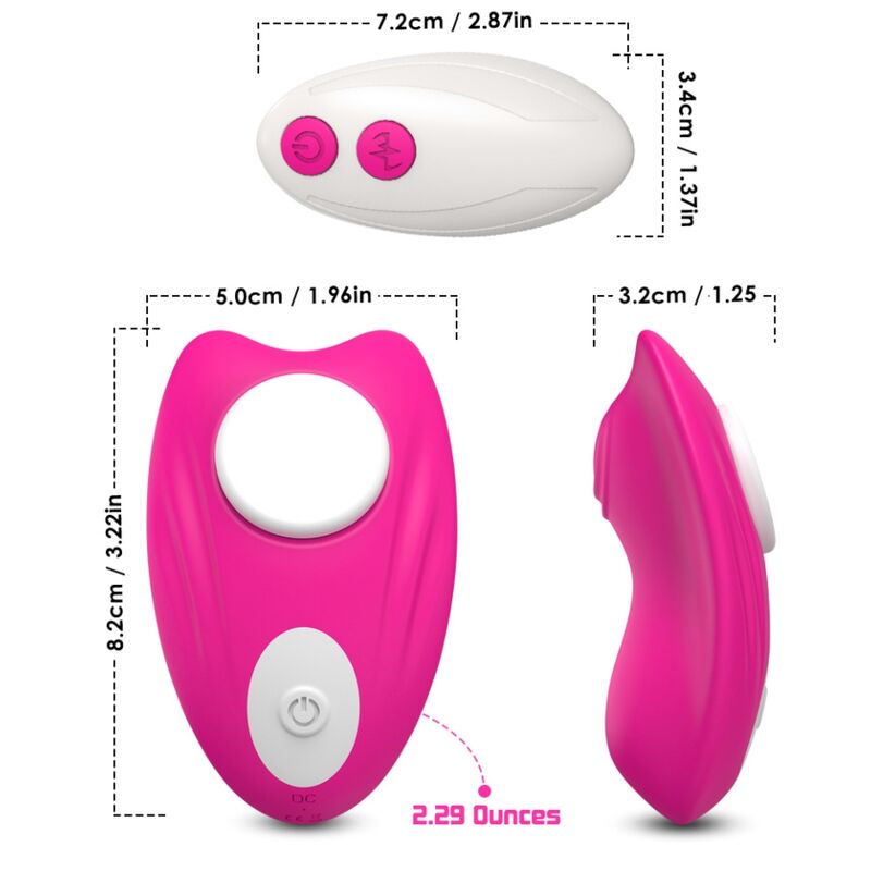 ARMONY – CALCINHA VESTÍVEL BORBOLETA COM VIBRADOR E CONTROLE REMOTO ROSA
