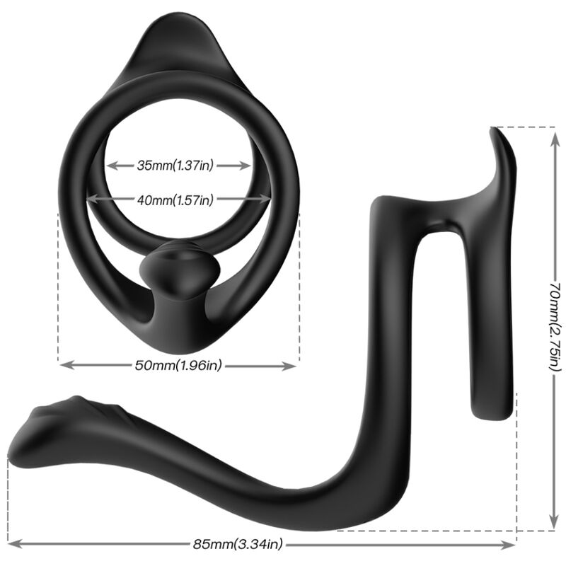 ARMONY - ANEL ANAL DUPLO COM CAUDA PRETO - Image 2