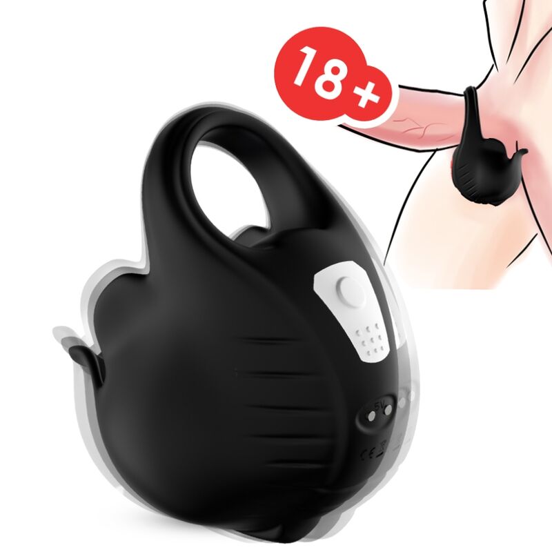 ARMONY – ANEL VIBRADOR COM VENTOSA E CONTROLE REMOTO PRETO