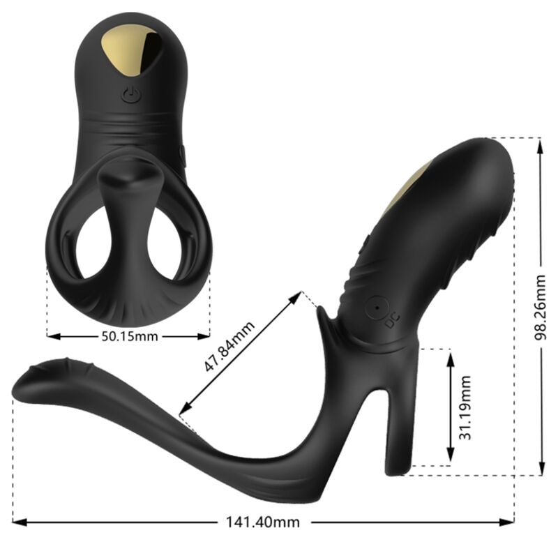 ARMONY - JOY JUMPER RING VIBRADOR PARA CASAIS E PLUG ANAL COM CONTROLE REMOTO PRETO - Image 3