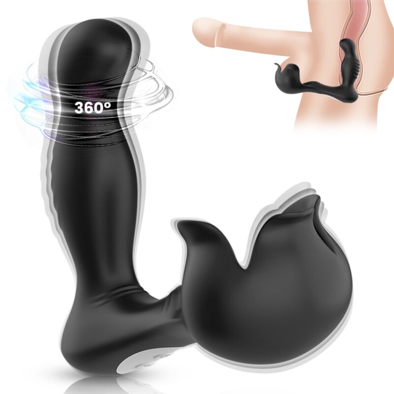 ARMONY – VIBRADOR ANAL SURROUND E ESTIMULADOR DE TESTÍCULOS COM CONTROLE REMOTO PRETO