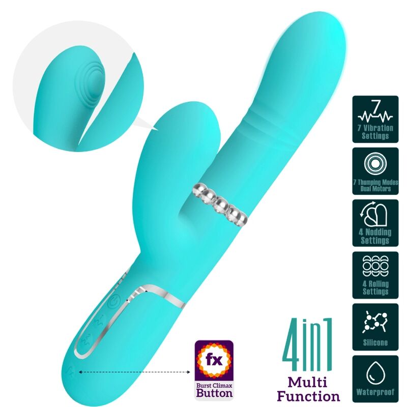 PRETTY LOVE - VIBRADOR MULTIFUNCIONAL PARA PONTO G, VERDE-ÁGUA - Image 3