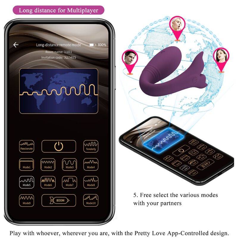 PRETTY LOVE - JAYLEEN VIBRATOR COM CONTROLE REMOTO POR APP ROXO - Image 16