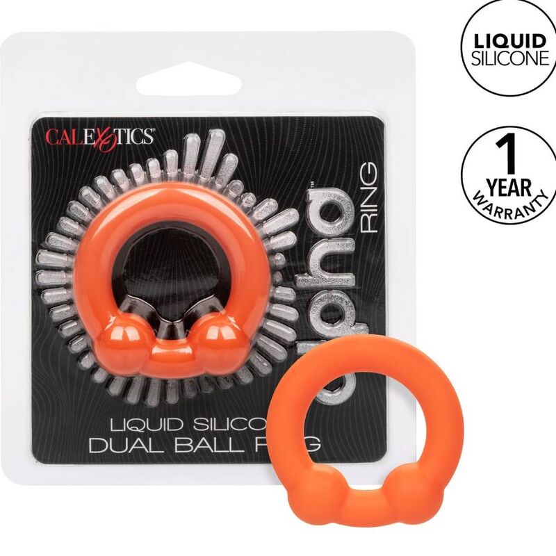 CALEXOTICS – ANEL DE BOLINHA DUPLA ALPHA LARANJA