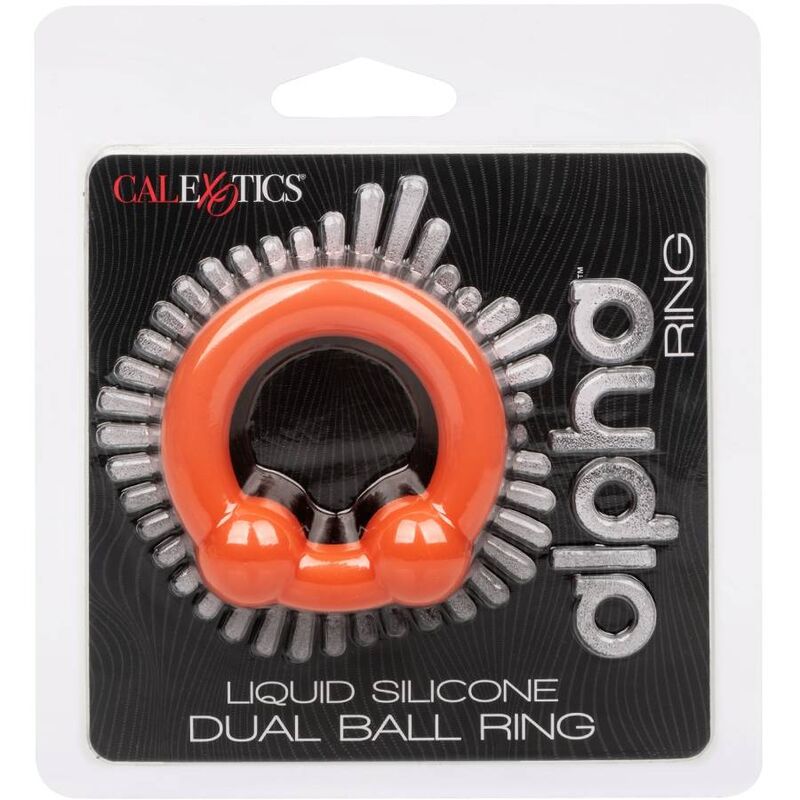 CALEXOTICS – ANEL DE BOLINHA DUPLA ALPHA LARANJA