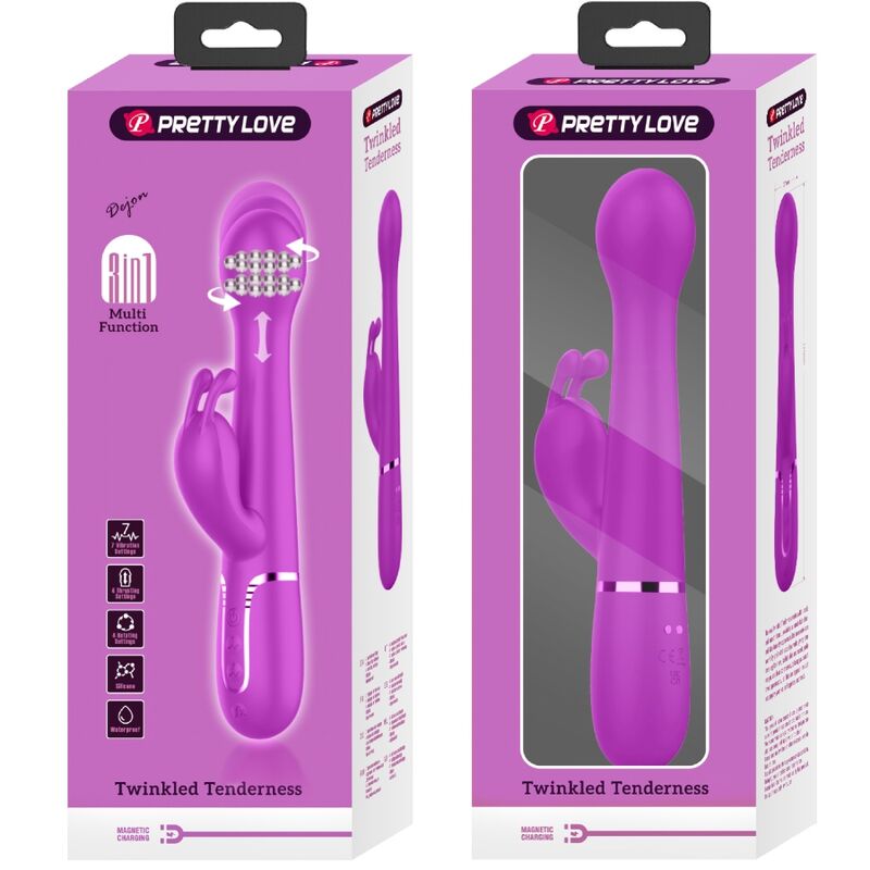 PRETTY LOVE - VIBRADOR DEJON RABBIT 3 EM 1 MULTIFUNCIONAL VIOLETA - Image 11