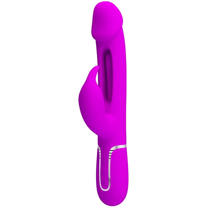 PRETTY LOVE – KAMPAS RABBIT VIBRADOR MULTIFUNCIONAL 3 EM 1 COM LÍNGUA FÚCSIA