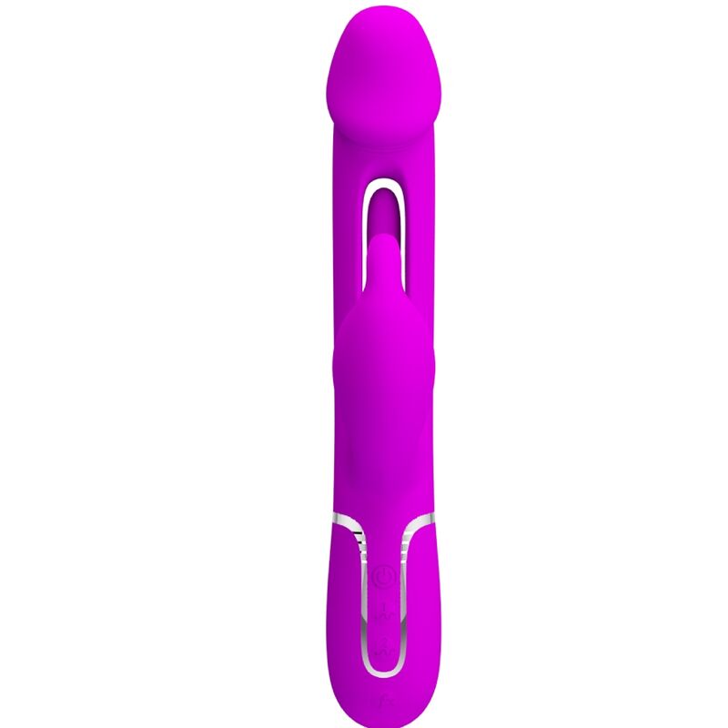 PRETTY LOVE – KAMPAS RABBIT VIBRADOR MULTIFUNCIONAL 3 EM 1 COM LÍNGUA FÚCSIA