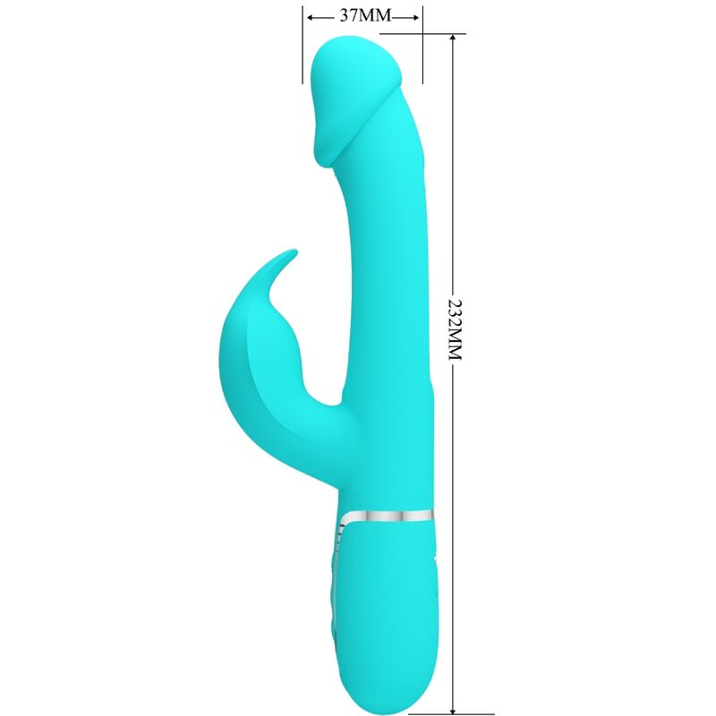 PRETTY LOVE - KAMPAS RABBIT VIBRADOR MULTIFUNCIONAL 3 EM 1 COM LÍNGUA VERDE-ÁGUA - Image 7