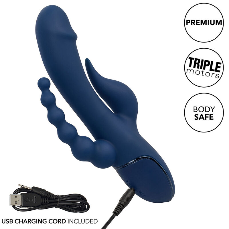 CALEXOTICS - VIBRADOR TRIPLO ORGASMO AZUL - Image 10