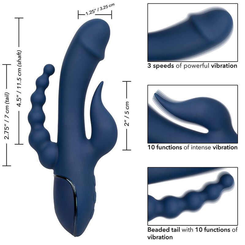 CALEXOTICS - VIBRADOR TRIPLO ORGASMO AZUL - Image 9