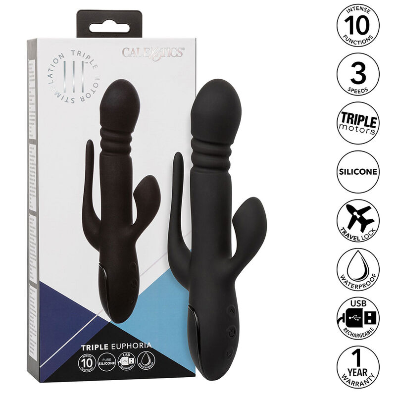 CALEXOTICS - VIBRADOR TRIPLA EUFORIA PRETO - Image 2
