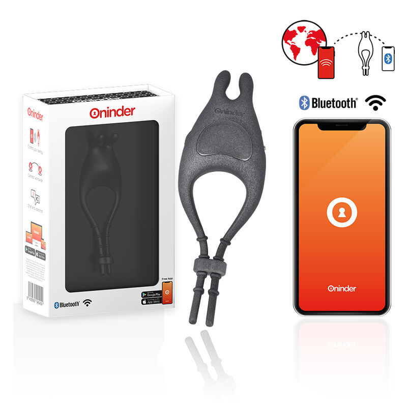 ONINDER – ANEL VIBRADOR AJUSTÁVEL RECARREGÁVEL PAMPA COM ESTIMULADOR DE CLITÓRIS 10 VELOCIDADES – APLICATIVO GRÁTIS