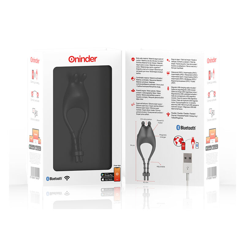 ONINDER - ANEL VIBRADOR AJUSTÁVEL RECARREGÁVEL PAMPA COM ESTIMULADOR DE CLITÓRIS 10 VELOCIDADES - APLICATIVO GRÁTIS - Image 7