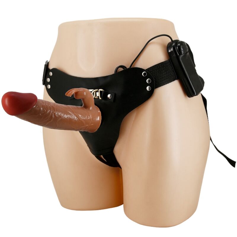 PRETTY LOVE – CALCINHA UNIVERSAL MARION HARNESS COM DILDO VIBRATÓRIO 19 CM MARROM