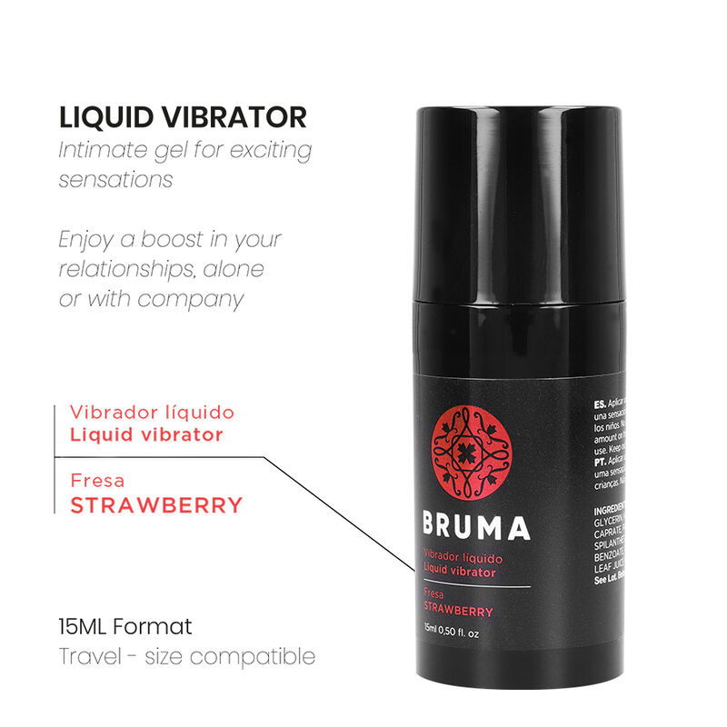 BRUMA – VIBRADOR LÍQUIDO ULTRA DESLIZANTE MORANGO 15 ML