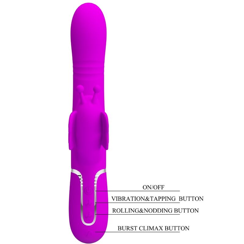 PRETTY LOVE - VIBRADOR COELHO MULTIFUNCIONAL 4 EM 1 BORBOLETA FÚCSIA - Image 8