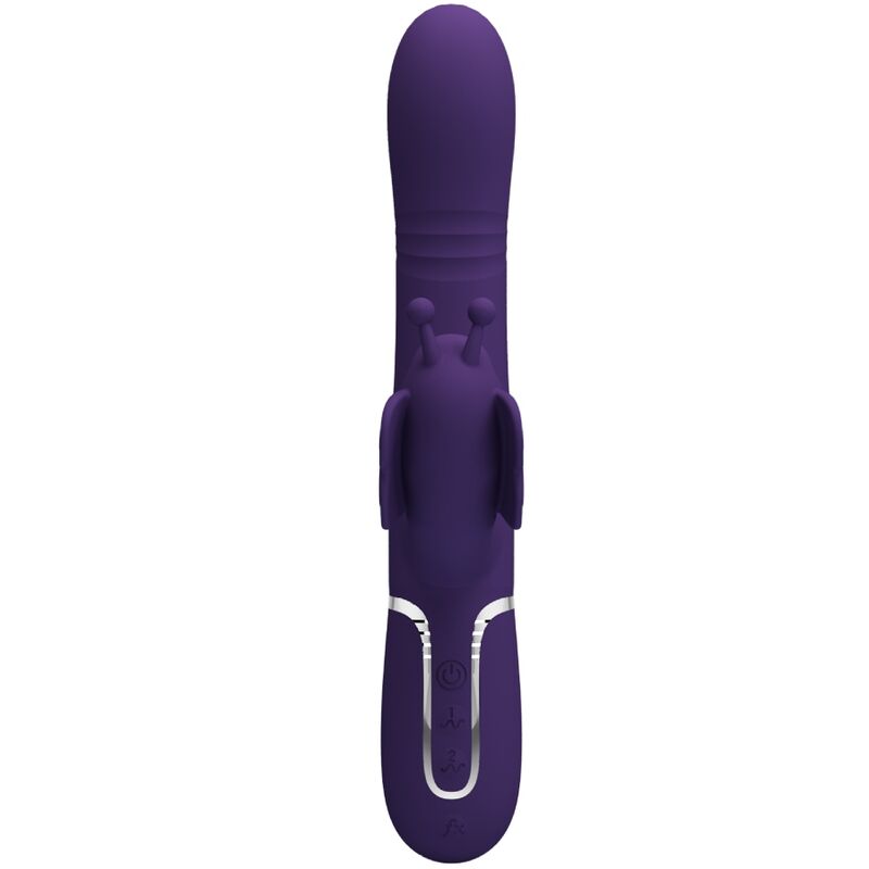 PRETTY LOVE – VIBRADOR COELHO MULTIFUNCIONAL 4 EM 1 BORBOLETA ROXA