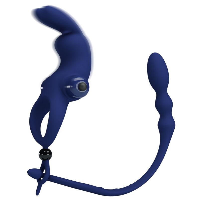 PRETTY LOVE - ANEL VIBRADOR AYAD RABBIT COM PLUGUE AZUL - Image 3