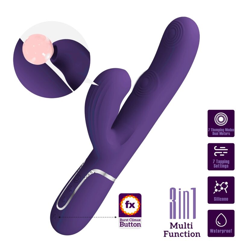 PRETTY LOVE – VIBRADOR PERLITA PARA PONTO G 3 EM 1 MULTIFUNCIONAL ROXO