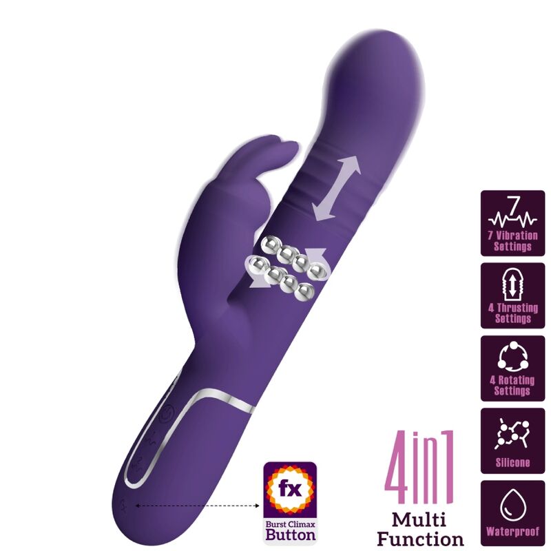 PRETTY LOVE – VIBRADOR COALE RABBIT 4 EM 1 ROXO