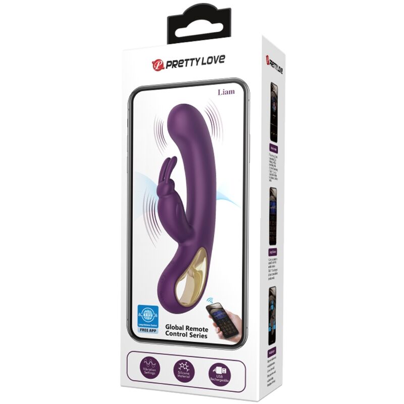PRETTY LOVE - VIBRADOR E ESTIMULADOR DE PONTO G LIAM RABBIT ROXO - Image 4