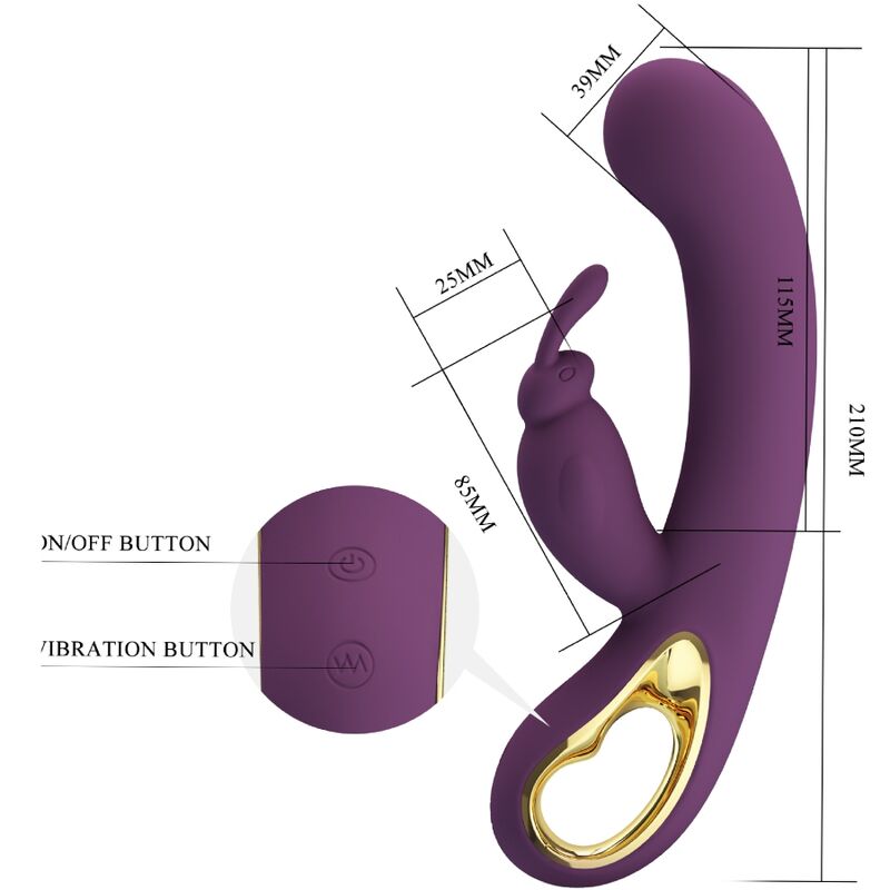PRETTY LOVE - VIBRADOR E ESTIMULADOR DE PONTO G LIAM RABBIT ROXO - Image 3