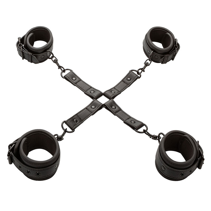 CALEXOTICS – CONECTOR DE AMARRAÇÃO DE PORCO NOCTURNAL AJUSTÁVEL EM COURO PRETO