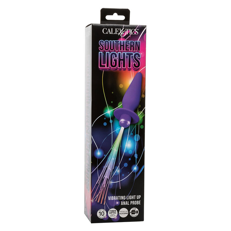 CALEXOTICS - SOUTHERN LIGHTS LIGHT UP ANAL PLUG 10 VIBRAÇÕES SILICONE ROXO - Image 8
